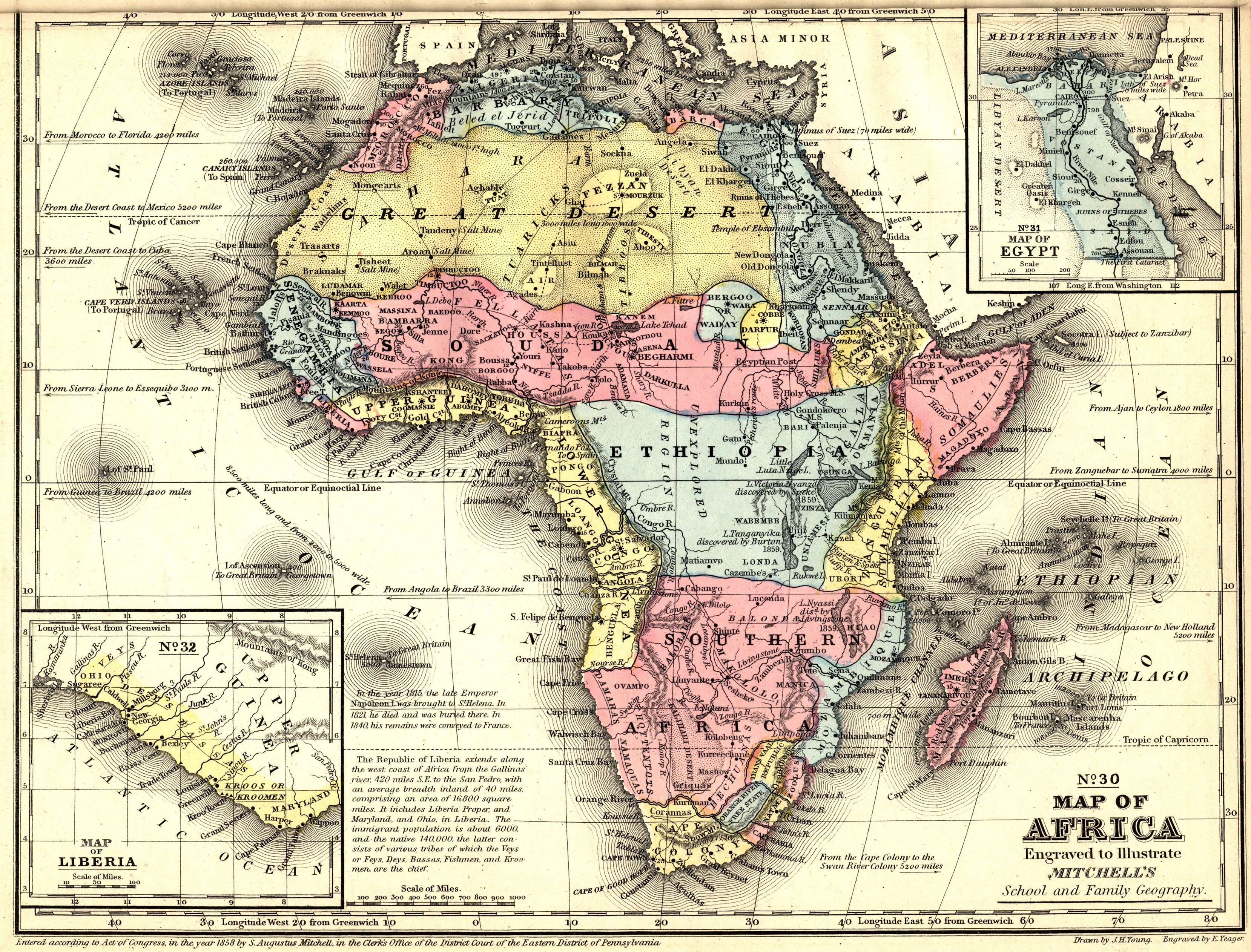 Map Of Africa Vintage Africa Map