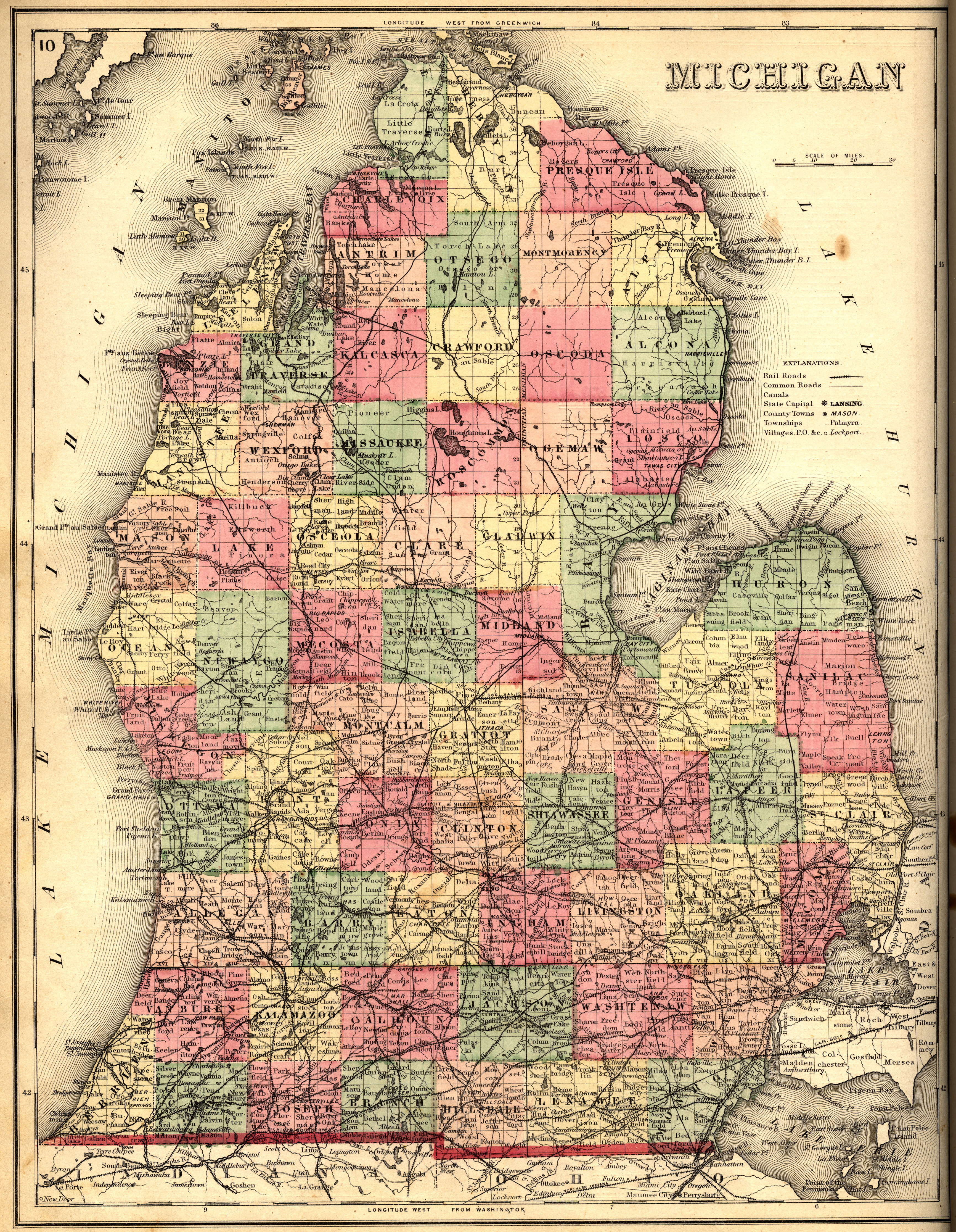 1873, Michigan, Lower Peninsula Scanned Maps Map Library MSU