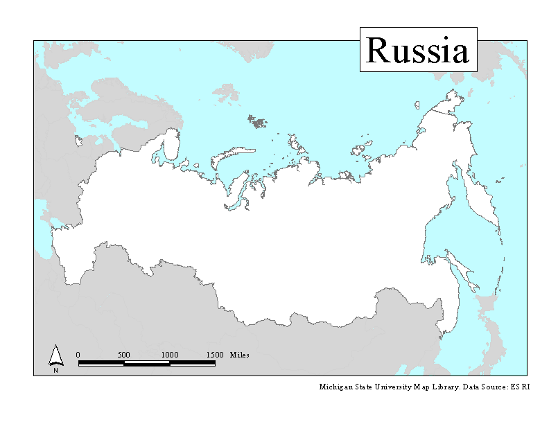 Printable Map Of Russia