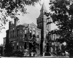 Linton Hall in black and white