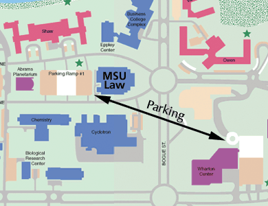 Map showing the location of the Business Library