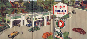 Michigan Sinclair Road map 1936