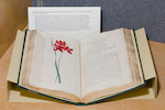 Curtis open book with red flowers